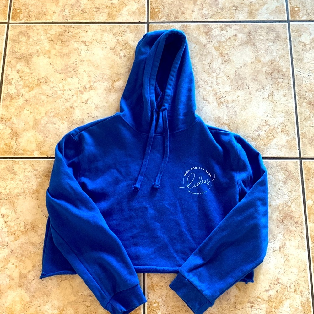 Cotton On Blue Cropped Hoodie